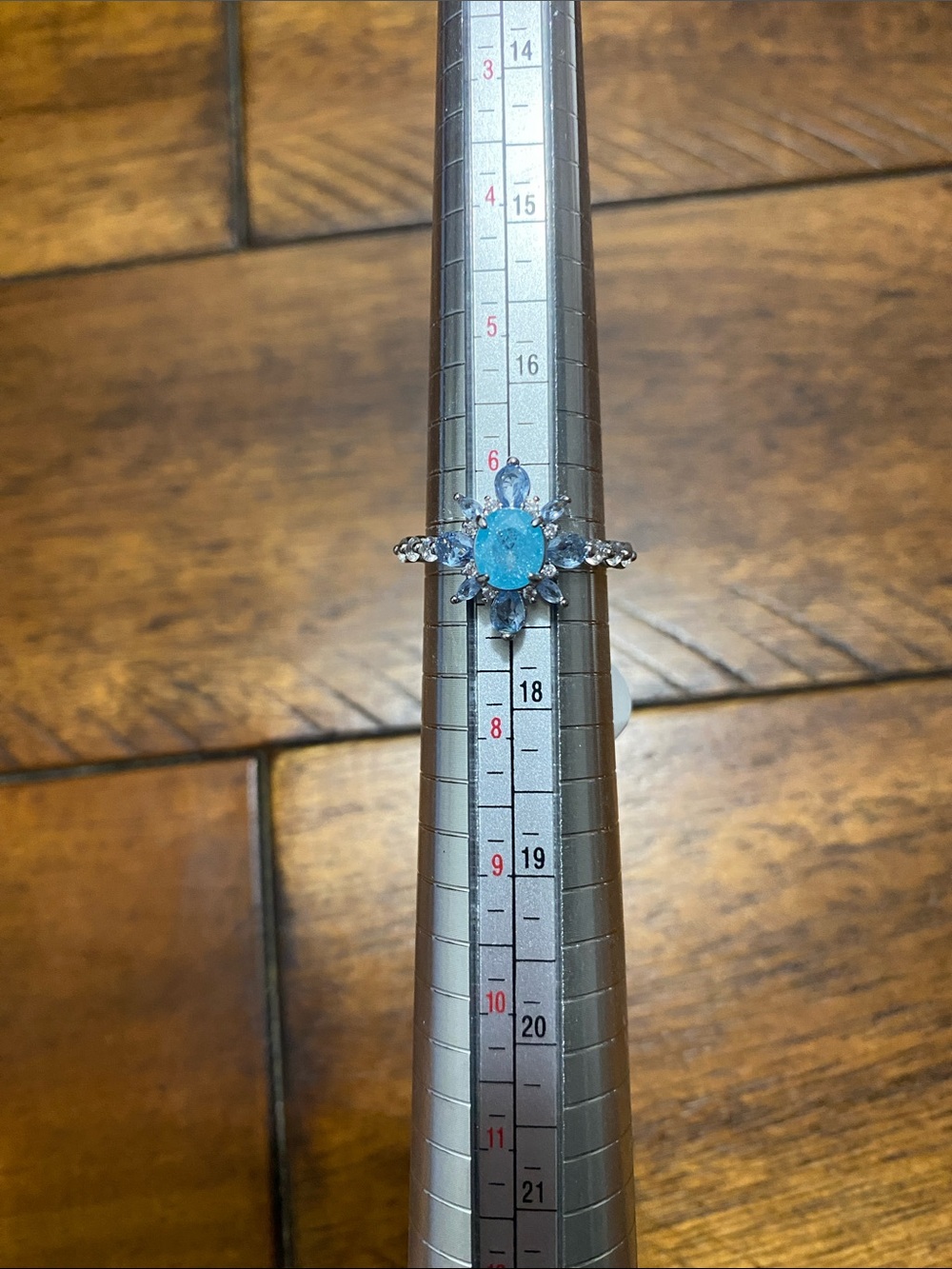 Bomb Party OG Originals Ring - Aquamarine Ice Crystal - Rhodium Plating - 7